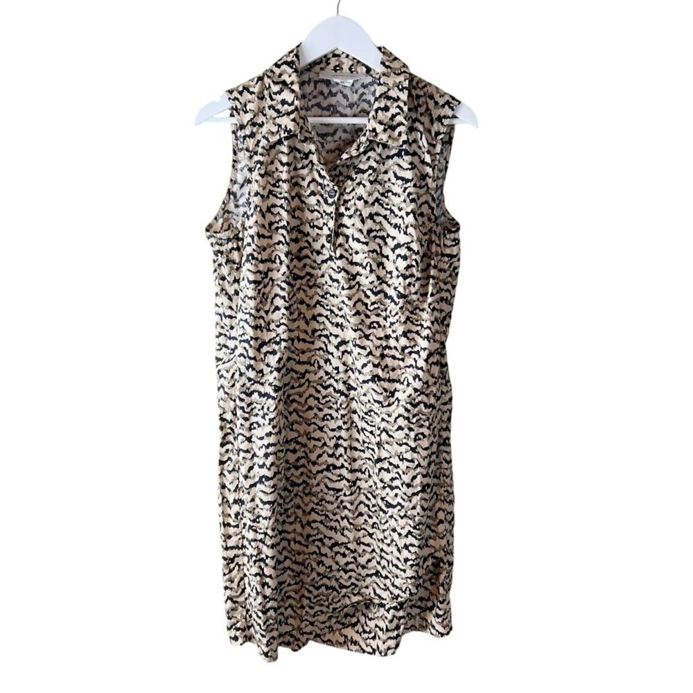 Gerard Darel Sleeveless Shirt Dress Printed Sz 44β